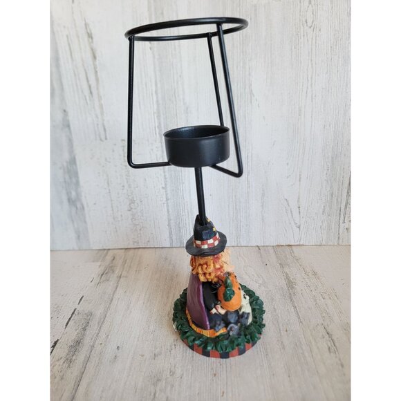 Vintage rustic witch tealight candle Halloween home decor holder - Picture 4 of 8